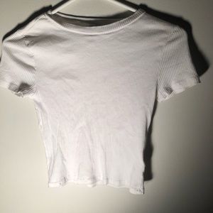 H&M white ribbed tee